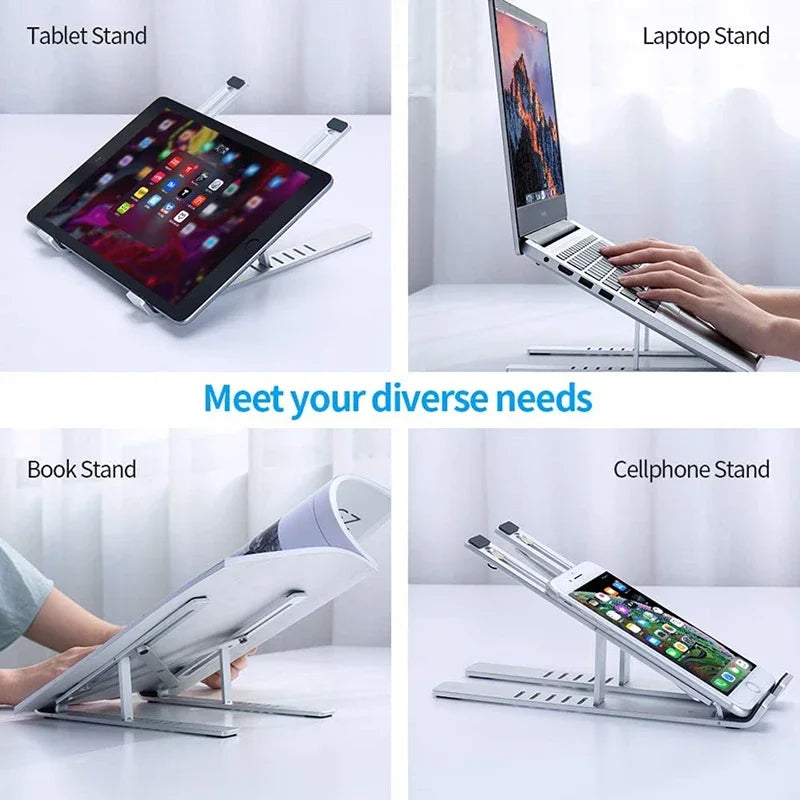Adjustable Aluminum Laptop Stand – Foldable, Portable & Non-Slip for Ergonomic Workspace
