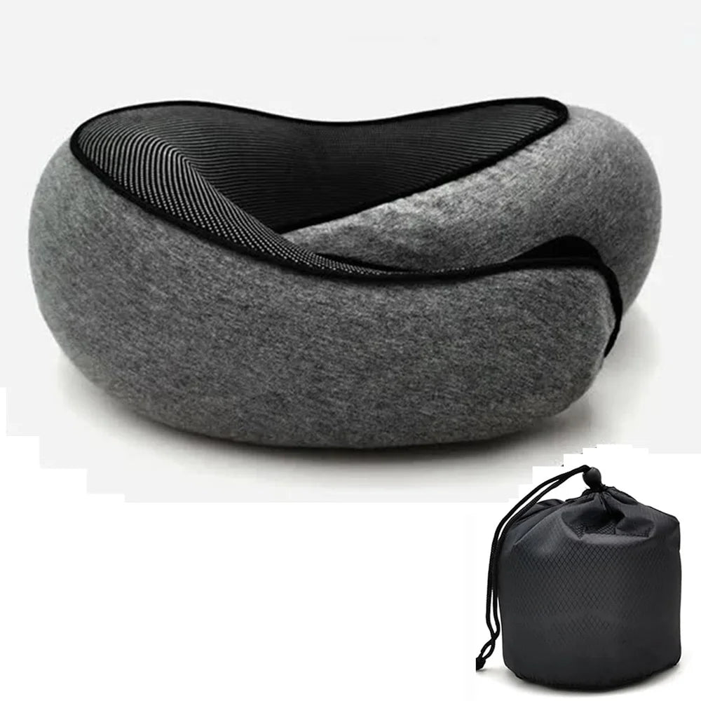 Travel Neck Pillow – Memory Foam U-Shaped Snail Design for Neck Support & Comfort