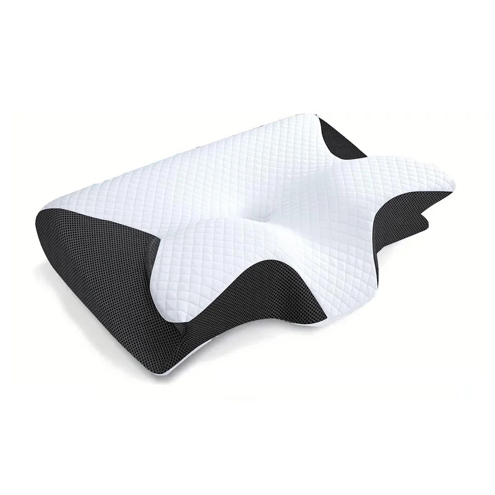 Butterfly Memory Foam Neck Pillow – Slow Rebound Orthopedic Support for Sleep & Cervical Relief