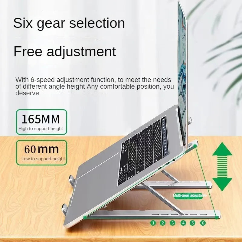 Adjustable Aluminum Laptop Stand – Foldable, Portable & Non-Slip for Ergonomic Workspace
