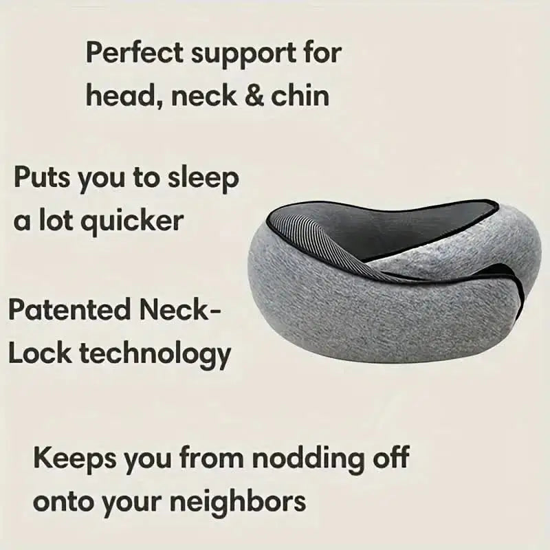 Travel Neck Pillow – Memory Foam U-Shaped Snail Design for Neck Support & Comfort