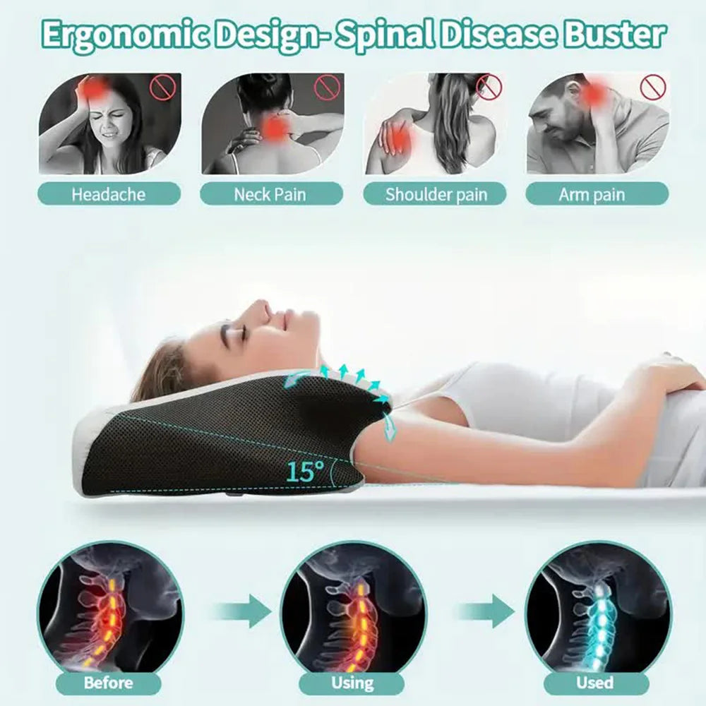 Butterfly Memory Foam Neck Pillow – Slow Rebound Orthopedic Support for Sleep & Cervical Relief