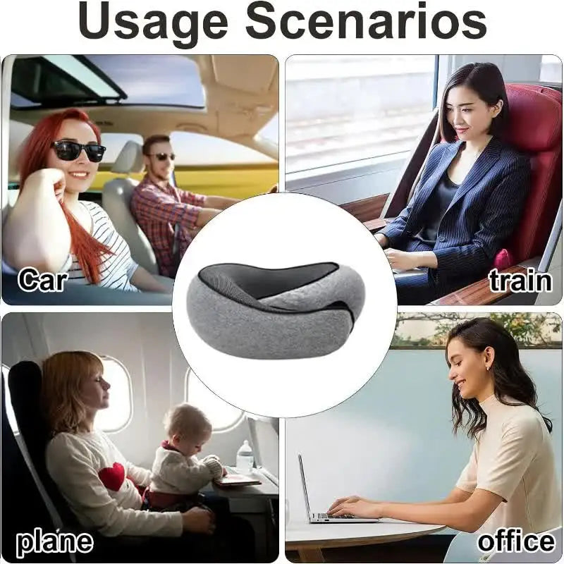 Travel Neck Pillow – Memory Foam U-Shaped Snail Design for Neck Support & Comfort