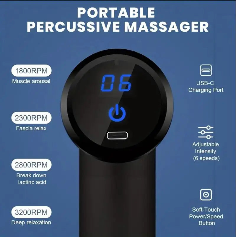 Mini Muscle Massage Gun – Portable Deep Tissue Percussion Massager for Back, Neck & Legs