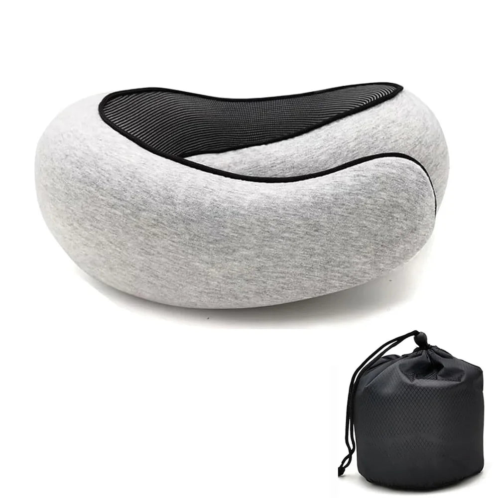 Travel Neck Pillow – Memory Foam U-Shaped Snail Design for Neck Support & Comfort