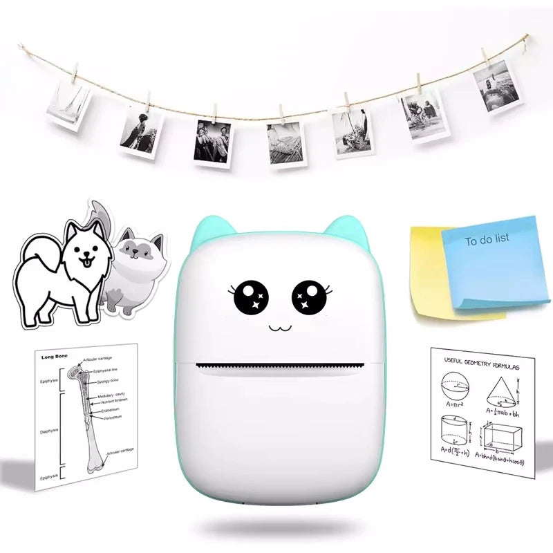 Mini Cat Thermal Printer – Portable 58mm Bluetooth Printer for Photos & Labels (iOS/Android)