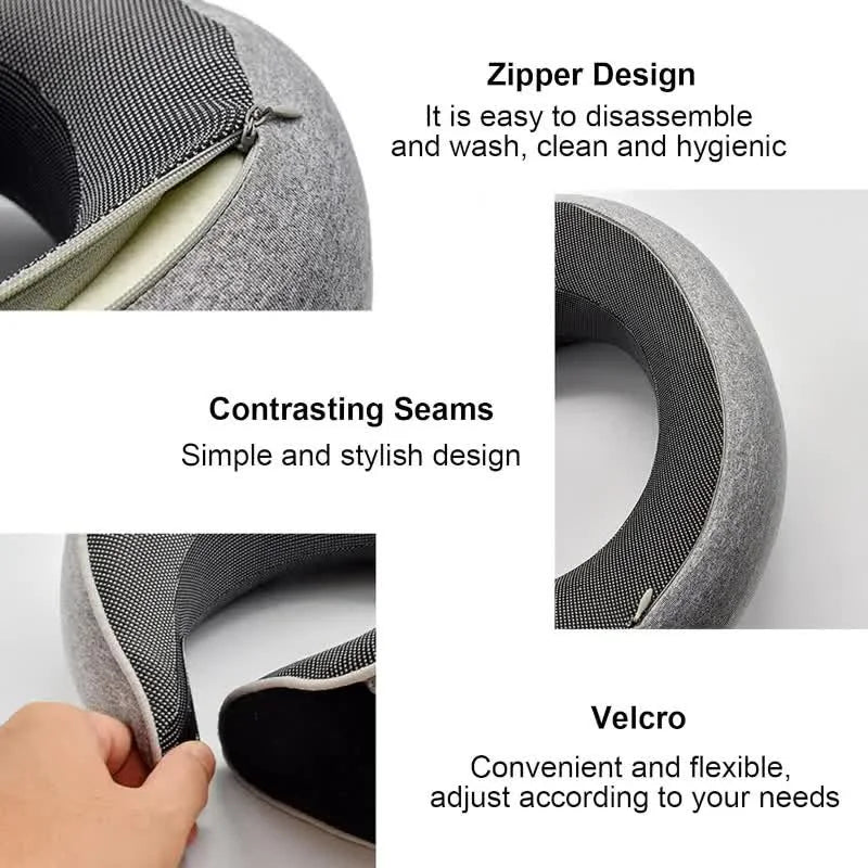 Travel Neck Pillow – Memory Foam U-Shaped Snail Design for Neck Support & Comfort