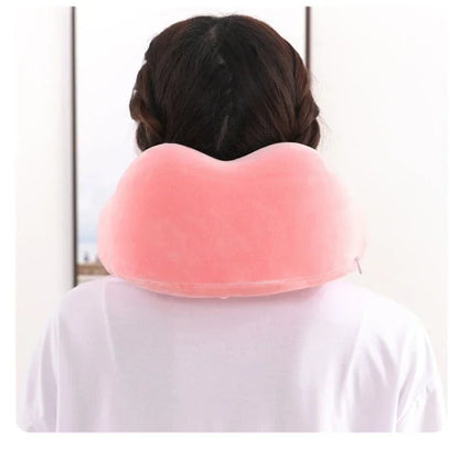 Memory Foam Travel Neck Pillow – U-Shaped Ergonomic Support for Airplane, Car & Office Naps