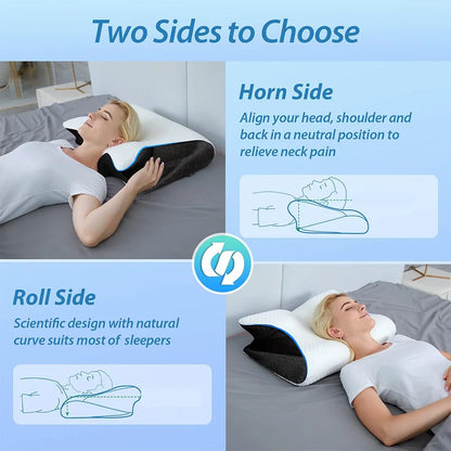 Butterfly Memory Foam Neck Pillow – Slow Rebound Orthopedic Support for Sleep & Cervical Relief