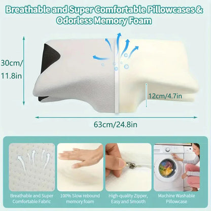 Butterfly Memory Foam Neck Pillow – Slow Rebound Orthopedic Support for Sleep & Cervical Relief