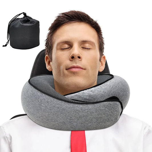 Travel Neck Pillow – Memory Foam U-Shaped Snail Design for Neck Support & Comfort