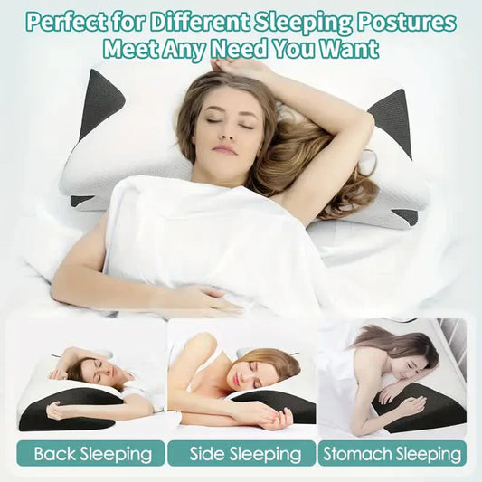 Butterfly Memory Foam Neck Pillow – Slow Rebound Orthopedic Support for Sleep & Cervical Relief