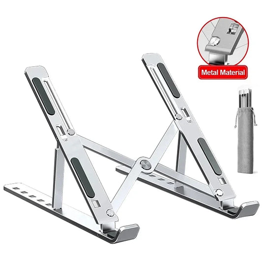Adjustable Aluminum Laptop Stand – Foldable, Portable & Non-Slip for Ergonomic Workspace