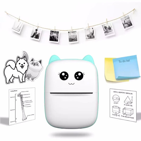 Mini Cat Thermal Printer – Portable 58mm Bluetooth Printer for Photos & Labels (iOS/Android)